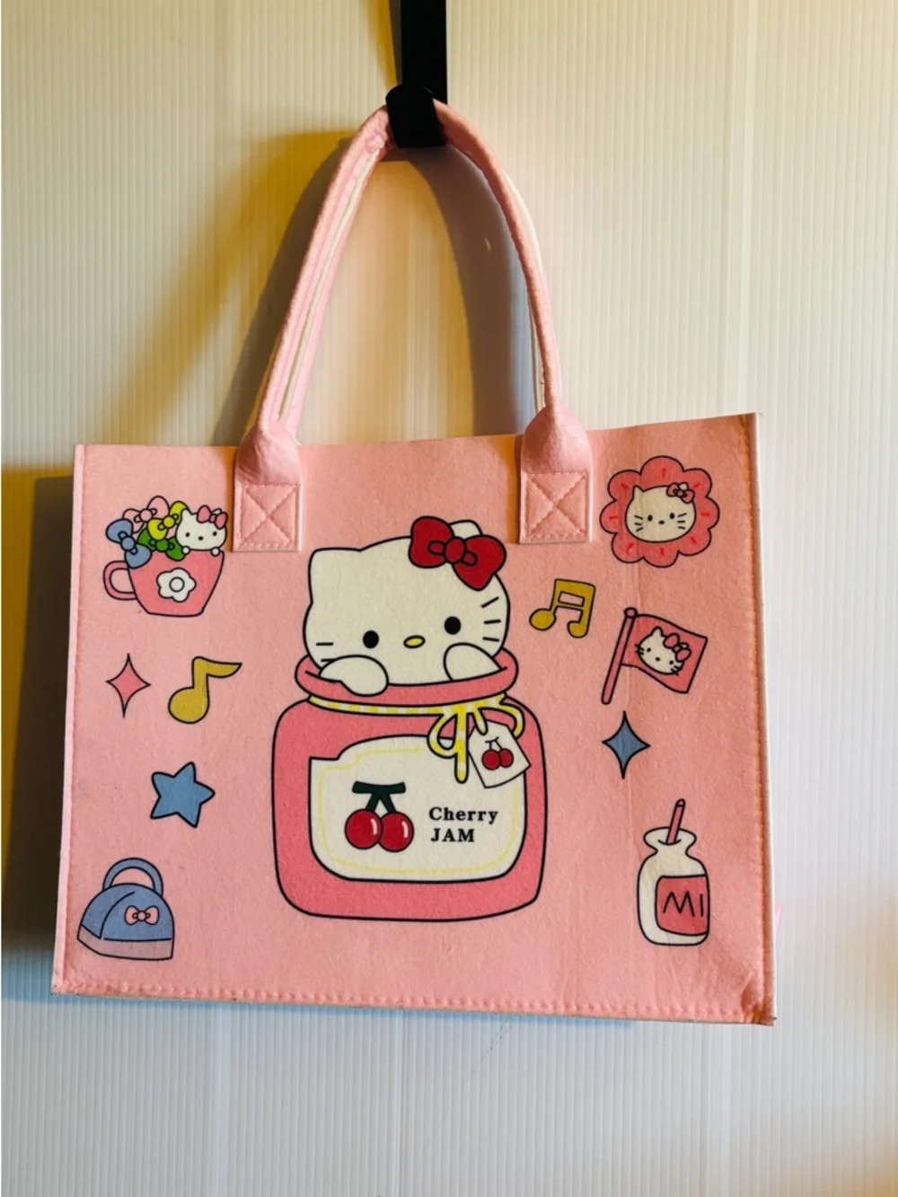 Hello Kitty Pink Cherry Jam Tote Bag for Kids